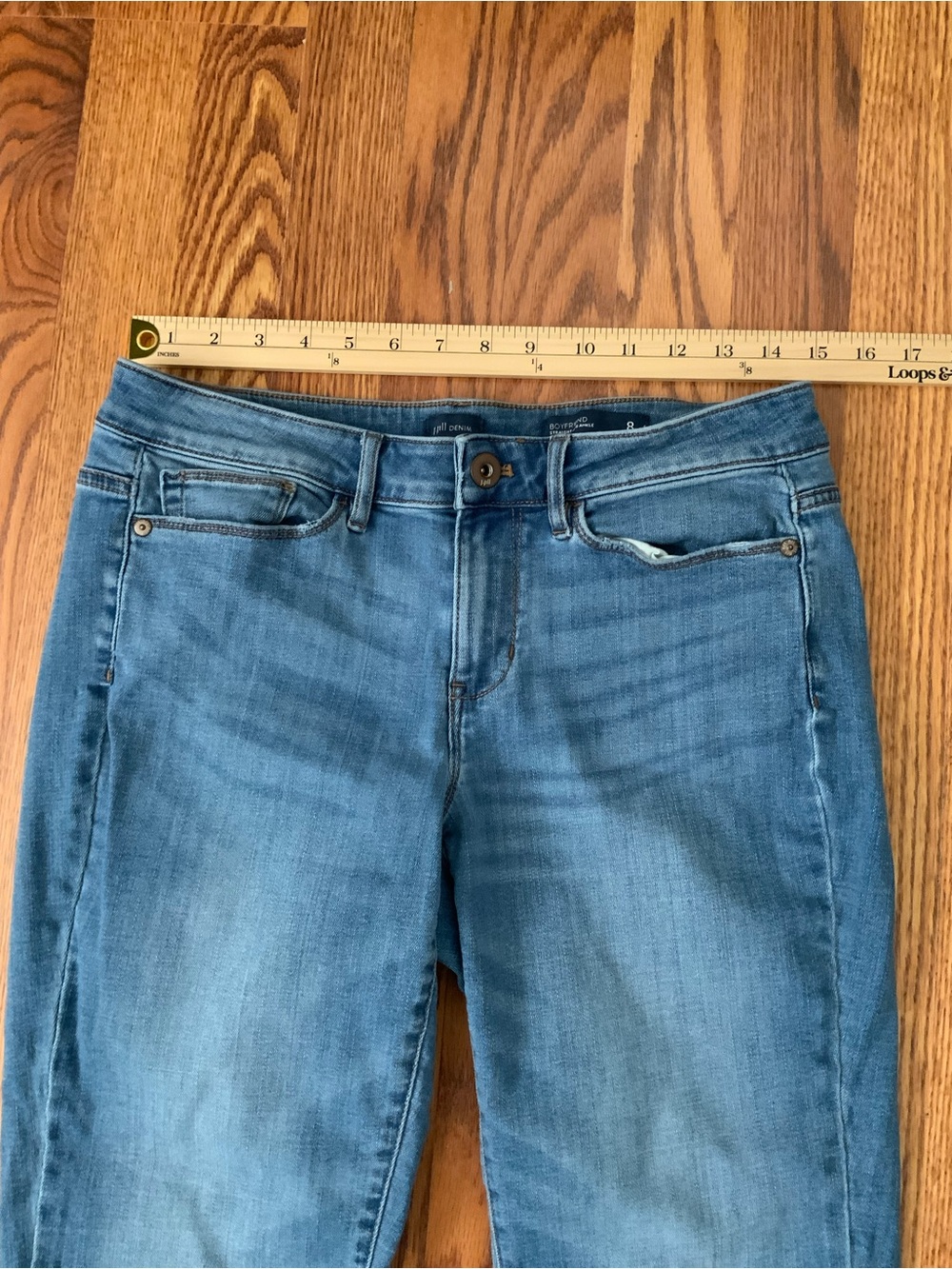 J. Jill Straight Leg Jeans in Medium Blue Wash - Picture 3 of 7